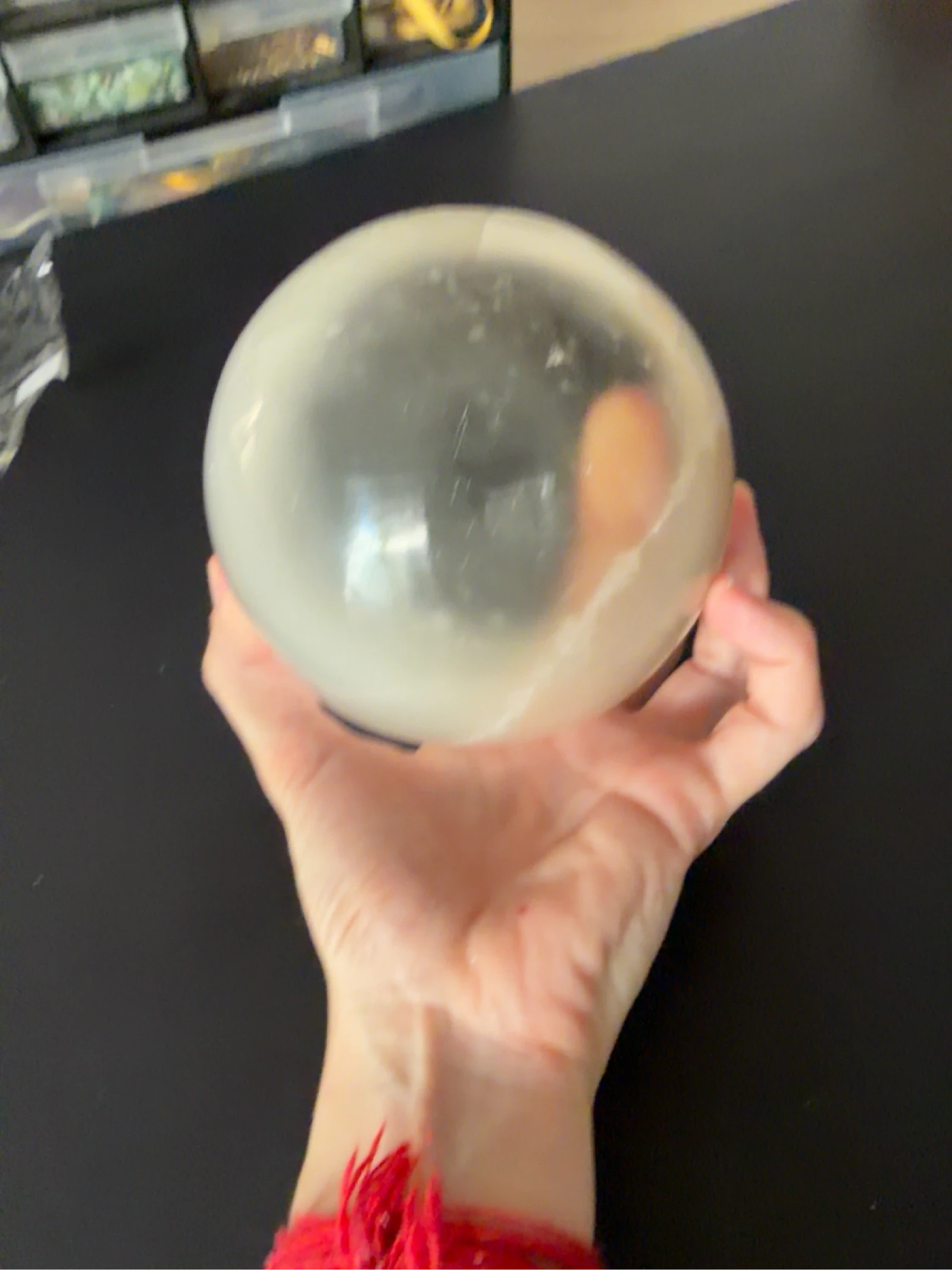 Esfera de Selenita Blanca Natural 2,01 kg | Gran Tamaño | Satin Spar
